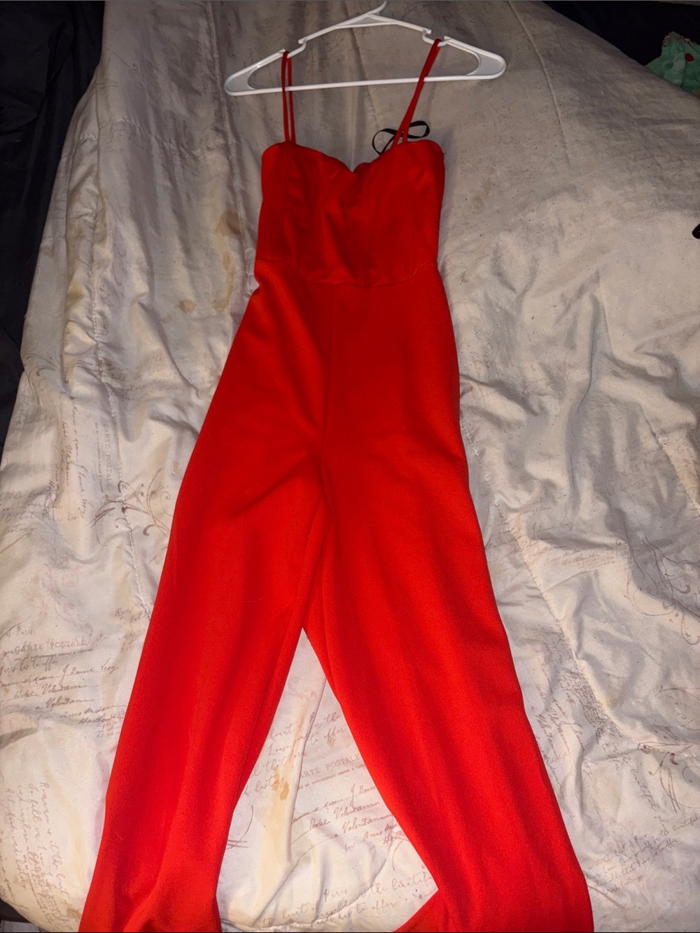 Red Jumpsuit with Spaghetti Straps